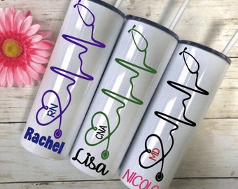 Nurse Graduation Gift Nurse Tumbler Stainless Steel Tumbler With Straw Personalized Tumbler Nursing Student Gift Gift For Nurses Cups