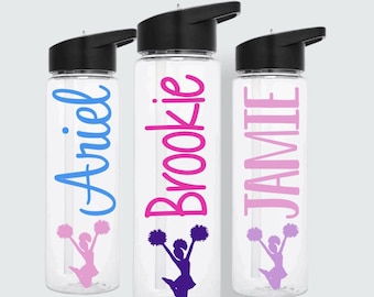 Personalized Cheerleading Water Bottle: Custom Cheer Team Gift