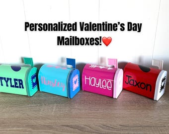 Buzón de San Valentín personalizado para niños, buzón de San Valentín, caja de San Valentín para la escuela, soporte para San Valentín, soporte para tarjetas de San Valentín