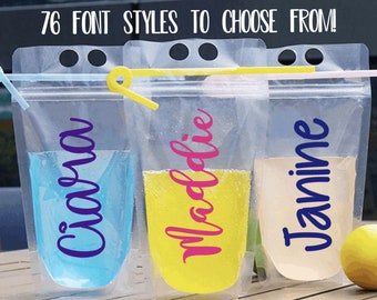 Personalized Adult Beverage Pouches Adult Drink Pouches Girls Trip Beach Drinking Glasses Pool Party Favors Booze Bags Drinks On The Beaches