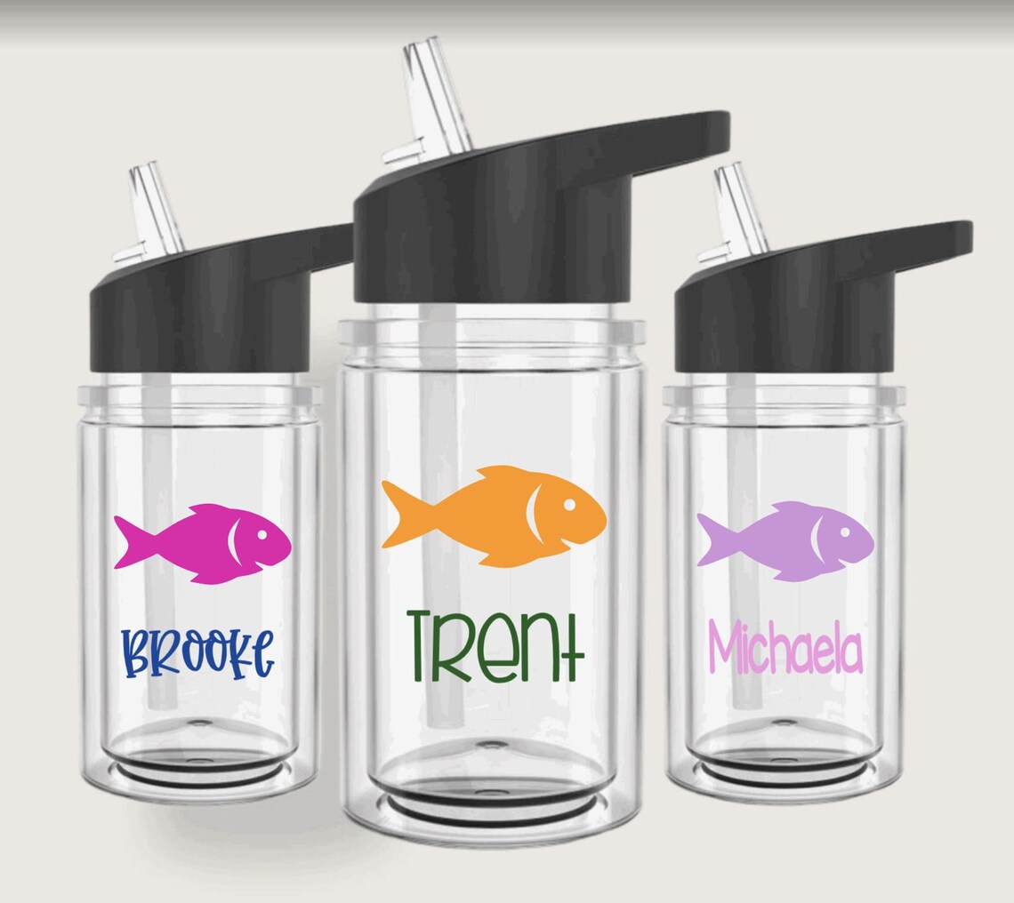 Fishing Kids Water Bottle Fishing Theme Party Favor Fish Water Etsy