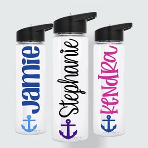 Personalized Anchor Water Bottle Nautical Water Bottle Custom Water Bottle Nautical Birthday Nautical Party Favors Beach Water Bottles