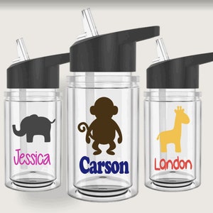 Safari Theme Water Bottle Kids Personalized Safari Cup Jungle Animals ...