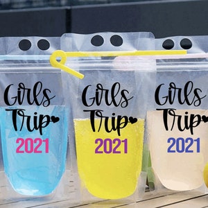 Adult Drink Pouches Personalized Adult Beverage Pouch Girls Trip Beach Drinking Glasses Pool Party Favors Booze Bags Pool Pouches For Adults