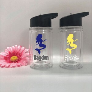 Mermaid Personalized Water Bottle 10 Oz Kids Tritan Ballet Sports Bottles Name Water Bottle Gift ...