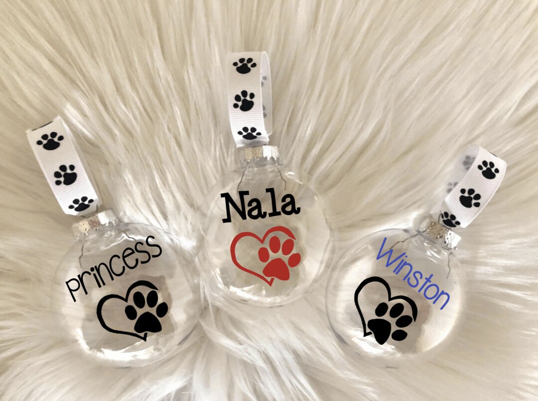 Paw Print Ornament for Pets Dog Ornament Pet Ornament Personalized Pet ...