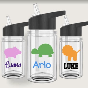 Safari Theme Water Bottle Kids Personalized Safari Cup Jungle Animals ...