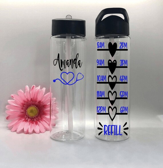 Nurse Water Bottle 24 Oz Personalized Nurse Water Bottle Water 