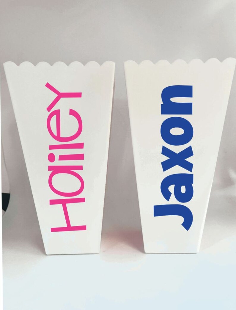 Personalized Popcorn Containers Movie Theme Party Favor Etsy