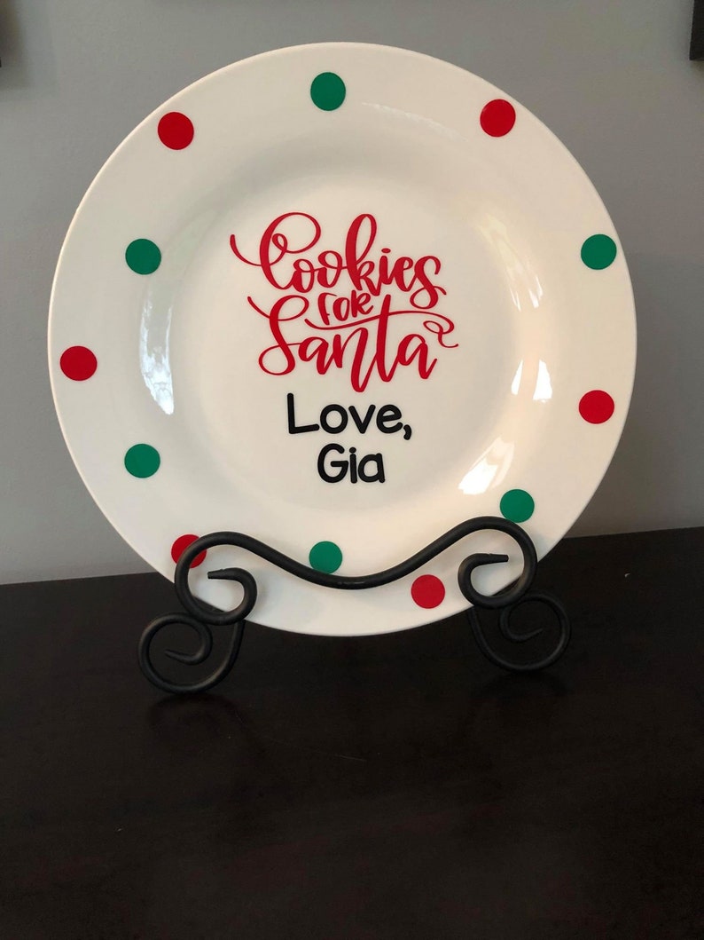 Custom Santa Plate Christmas Plate Personalized Santa Plate Kids Christmas Plate For Santa | Santa/'s Cookies Plate