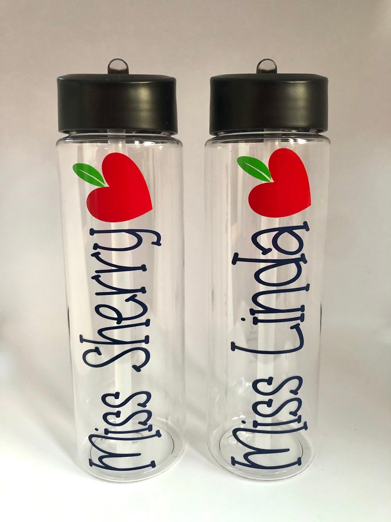Custom Teacher Gift Teacher Water Bottle Personalized Teacher Etsy