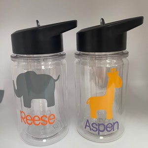 Safari Theme Water Bottle Kids Personalized Safari Cup Jungle Animals ...