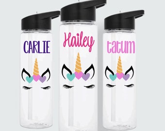 Unicorn Water Bottle With Straw Adorable Unicorn Kids Cup Childs Unicorn Cups Easter Basket Stuffer Unicorn Tumbler With Straw Unicorn Party