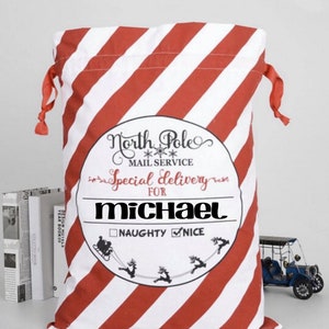 Personalized Santa Sack Santa Bag Santa Delivery Bag Christmas Gift Santa Sacks Christmas Sacks Santa Bag Santa Sack For Kids Stocking Stuff