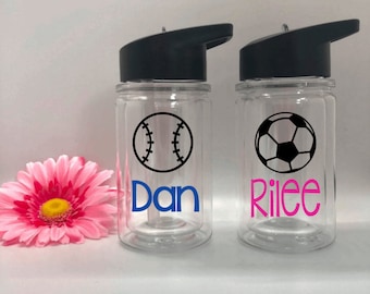 Personalized Sports Water Bottle Basketball Sports Tumbler Sports Player Team Gifts Soccer Basketball Baseball Football Kids Party Favors