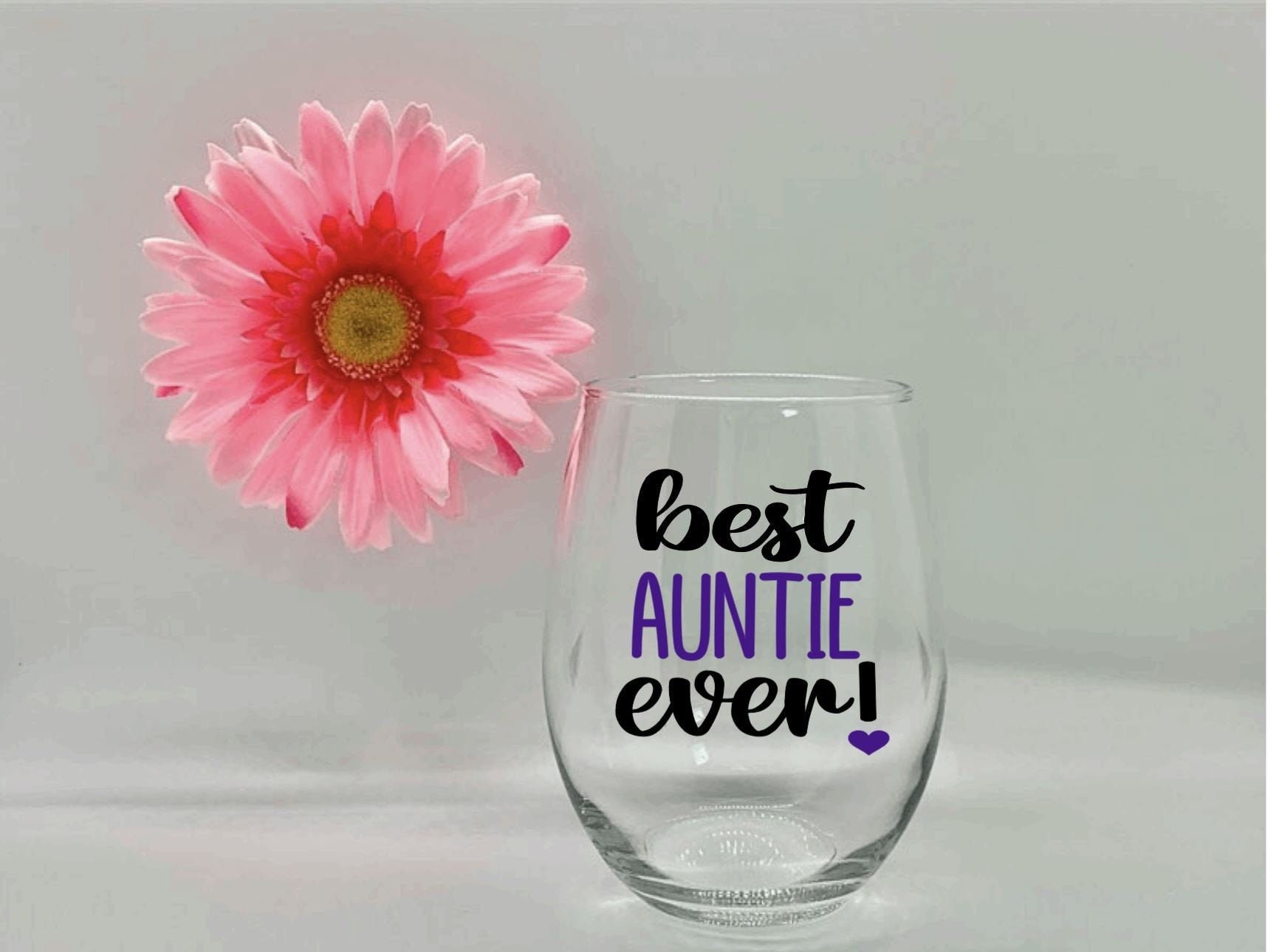 Best Auntie Ever Wine Glass for Aunt Gifts for Mothers Day Etsy