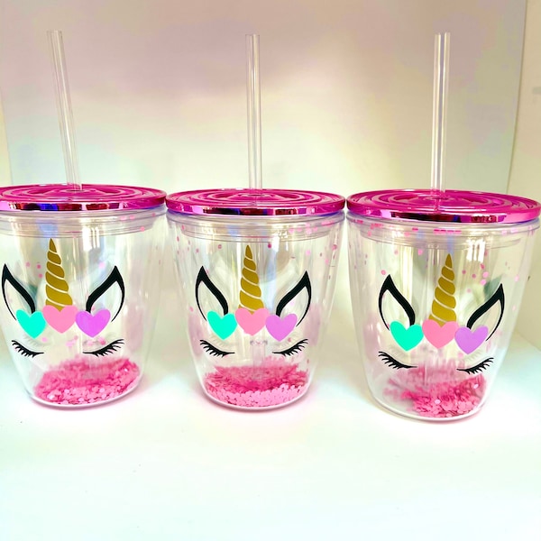 Unicorn Cup For Kids Tumbler With Straw 16oz Custom Unicorn Tumbler Kids Unicorn Cup Personalized Unicorn Cup Unicorn Glitter Tumbler