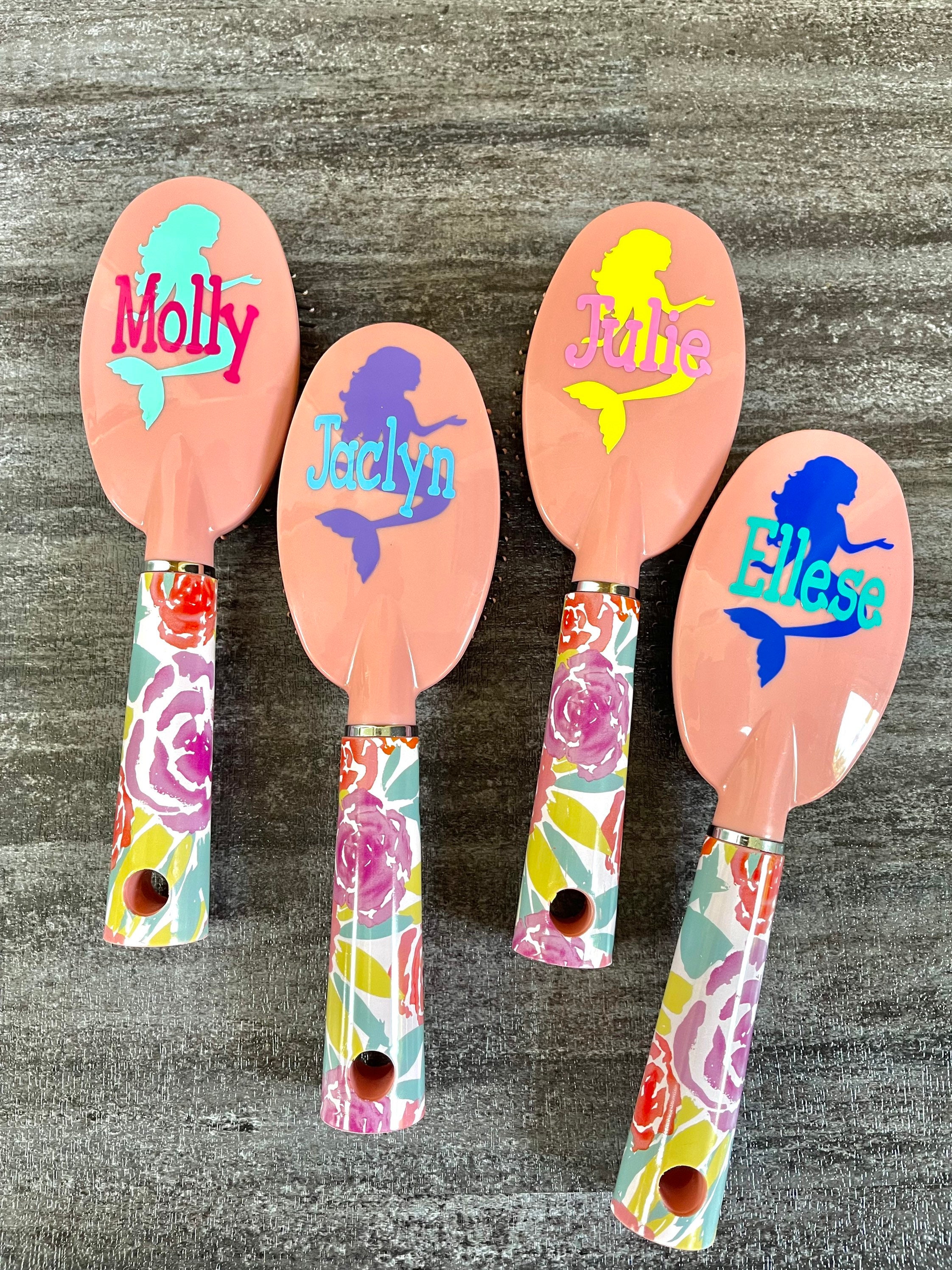 Personalized Hair Brush Mermaid Hair Brush Dance Team Gift Etsy