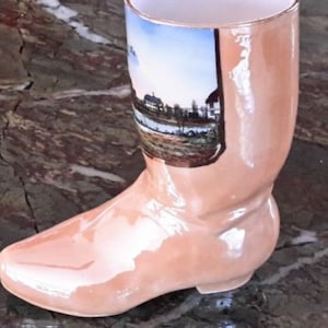 Small Lustreware Boot Vase Souvenir of Saxony Germany 3&quot; Tall