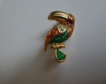 SilverToucan Pin Solid Silver Toucan Sterling Silver Bird Pin Toucan Jewellery Silver Bird Brooch