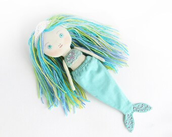 Handmade Mermaid Doll Handmade Mermaid Toy Plush Mermaid Doll Mexican Mermaid Embroidered Mermaid Doll 11 x 8 Fair Trade Mermaid Doll