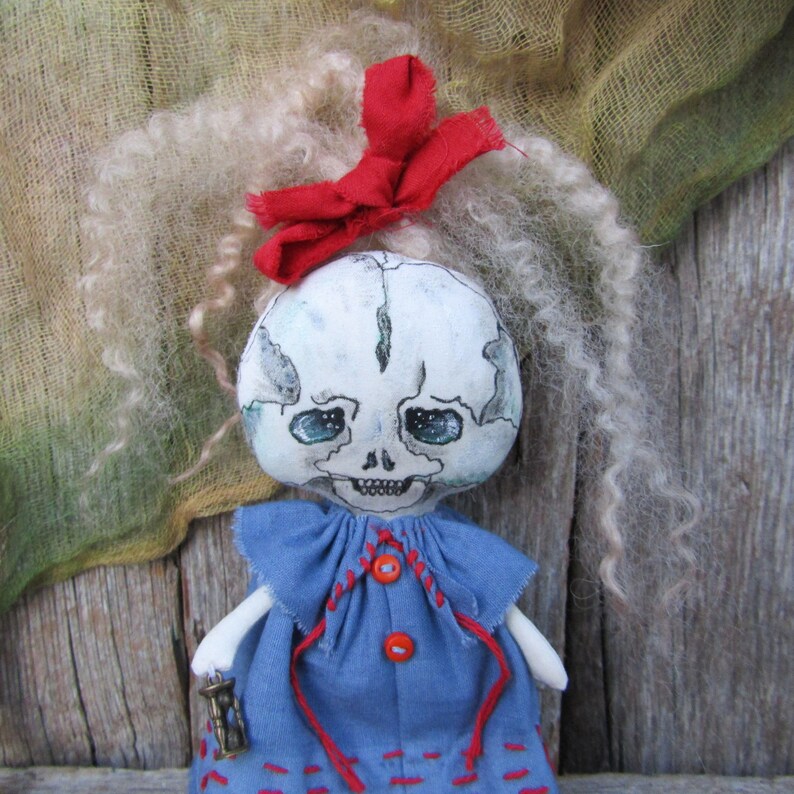 Stuffed small skeleton doll Sugar skull gifts for goth girl Etsy