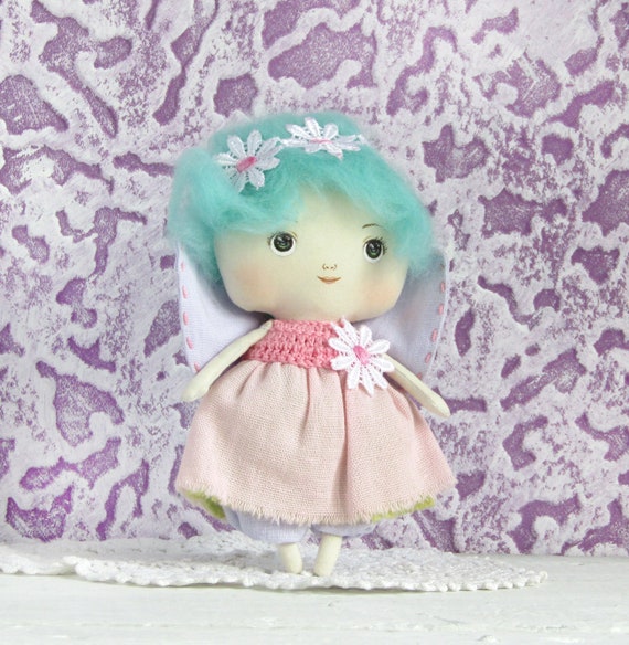 Cute Fairy Doll Ooak Pastel Pink Ideas For Kids Room Decor Lovely Toy Plant Lover Gift Handcrafted Mini Pixie Dolls
