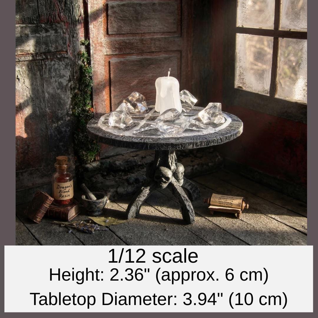 Miniature Witches Altar Table: 1/12 Handmade Dollhouse Furniture ...