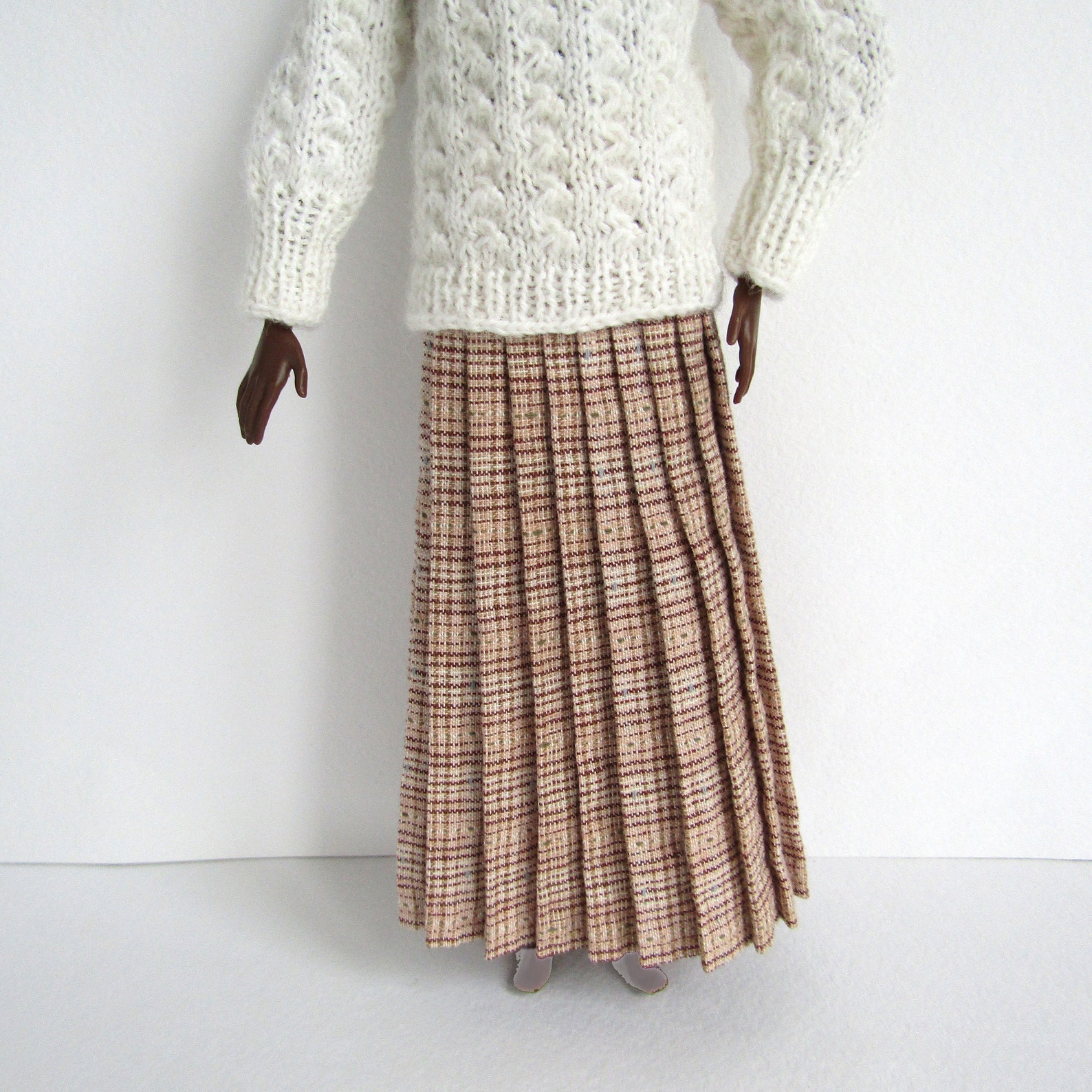 Pleated plaid skirt Barbie doll Clothes dolls Long skirts Etsy