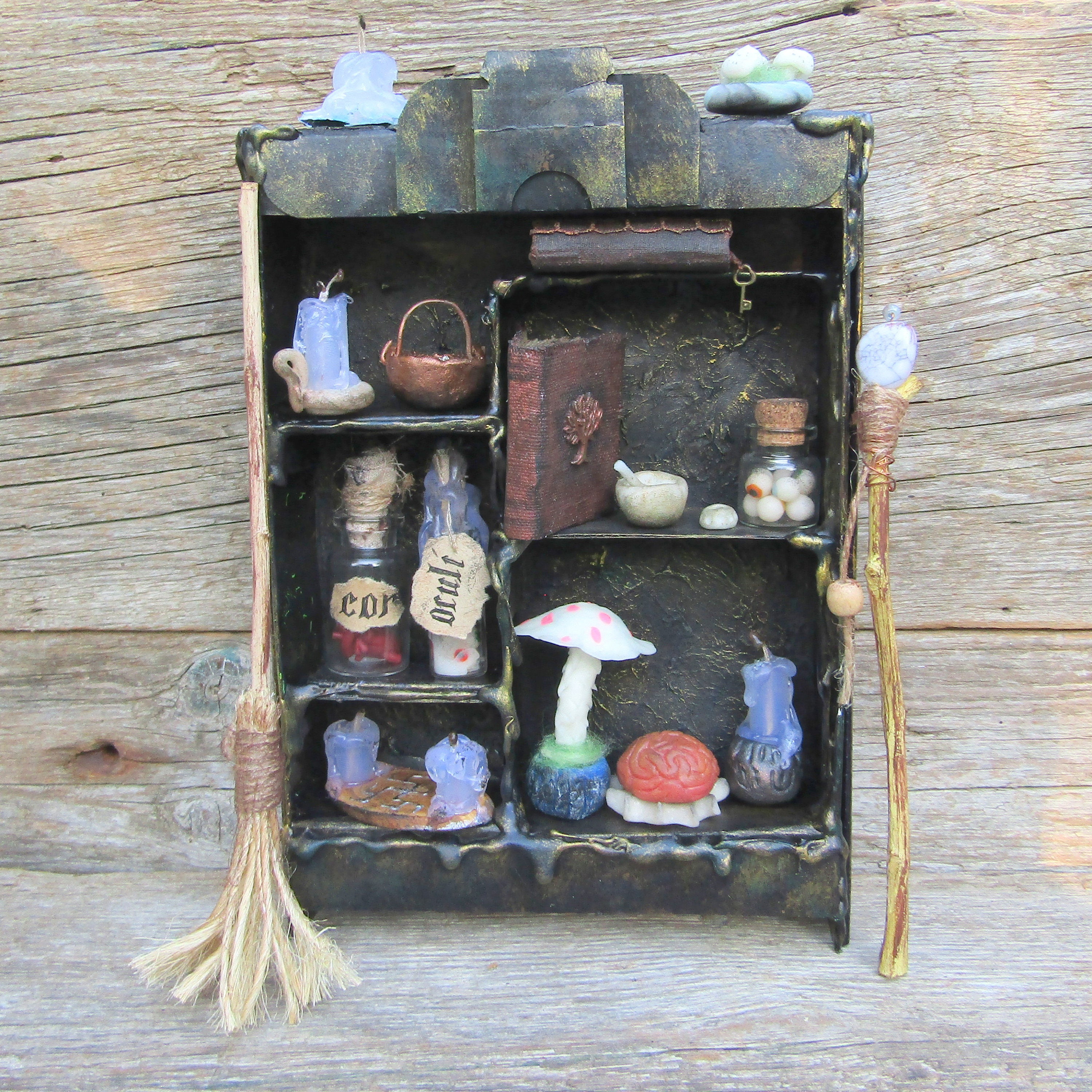 Set miniature utensil 4 items Witch dollhouse accessories Halloween miniatures