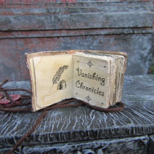 Miniature book for witch dollhouse 1:12 scale Notebook mini aged books Magic miniatures witch dollhouse roombox Wicca altar image 8