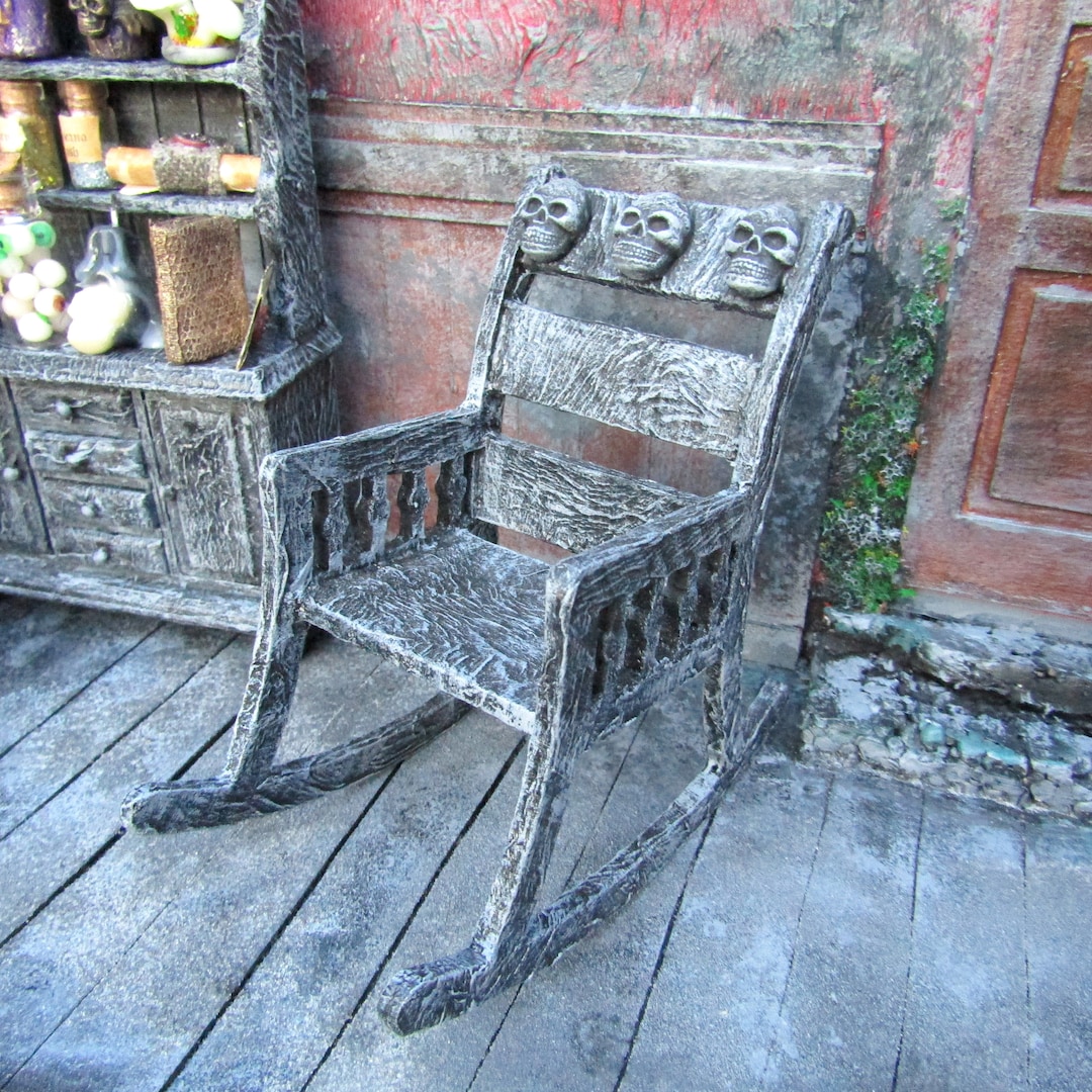 Miniature Gothic Rocking Chair – Haunted Dollhouse Furniture, Halloween ...