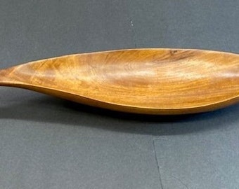 Vintage Mid Century Wood Figural Bird Teak Platter Tray Hand Carved