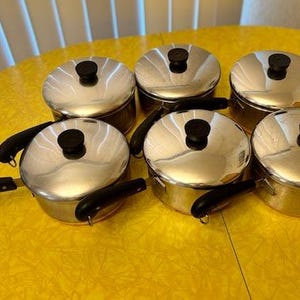 Revere Ware Pre 68 Two Quart Saucepans with Lids