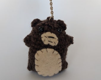 Keyring mignon d’otter, porte-clés de loutre, porte-clés animal