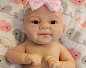 14inch/35cm Soft Preemie Full Body Silicone Reborn "Anne" Doll Real Lifelike Reborn Waighted