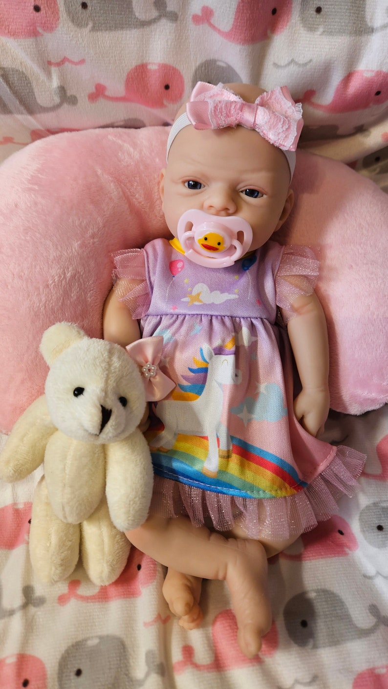 Micro Preemie Full Body Soft Silicone Baby Doll 12 inch/30cm Girl and boy Lifelike Reborn weighted Girl Emma