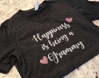 Happiness is being a nana shirt, happiness is being a grammy shirt, happiness is being a granny shirt, happiness is being a grandma shirt