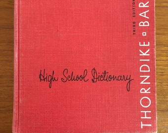 Thorndike Barnhart High School Dictionary, third edition, 1962, vintage red hardcover book