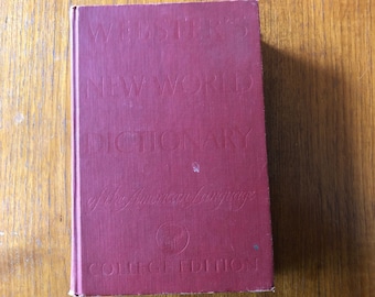 Webster's New World Dictionary, College Edition, 1966, vintage hardcover book