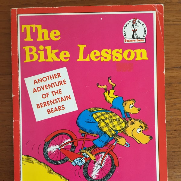 The Bike Lesson, by Stan and Jan Berenstain, 1967, The Berenstain Bears, vintage children's book, early beginner books, British edition