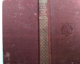Masterpieces of the World's Best Literature, edited by Jeanette L. Gilder, 1946, vintage red miniature pocket-sized hardcover book