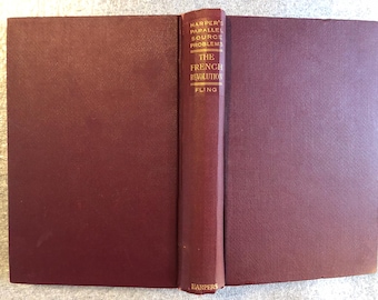 Source Problems on the French Revolution, by Fred Morrow Fling and Helene Dresser Fling, 1913, antique red hardcover book