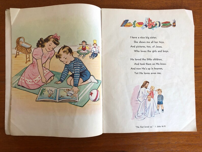 Christian Nursery Rhymes, by Mildred Morningstar, 1947, Illustrated by