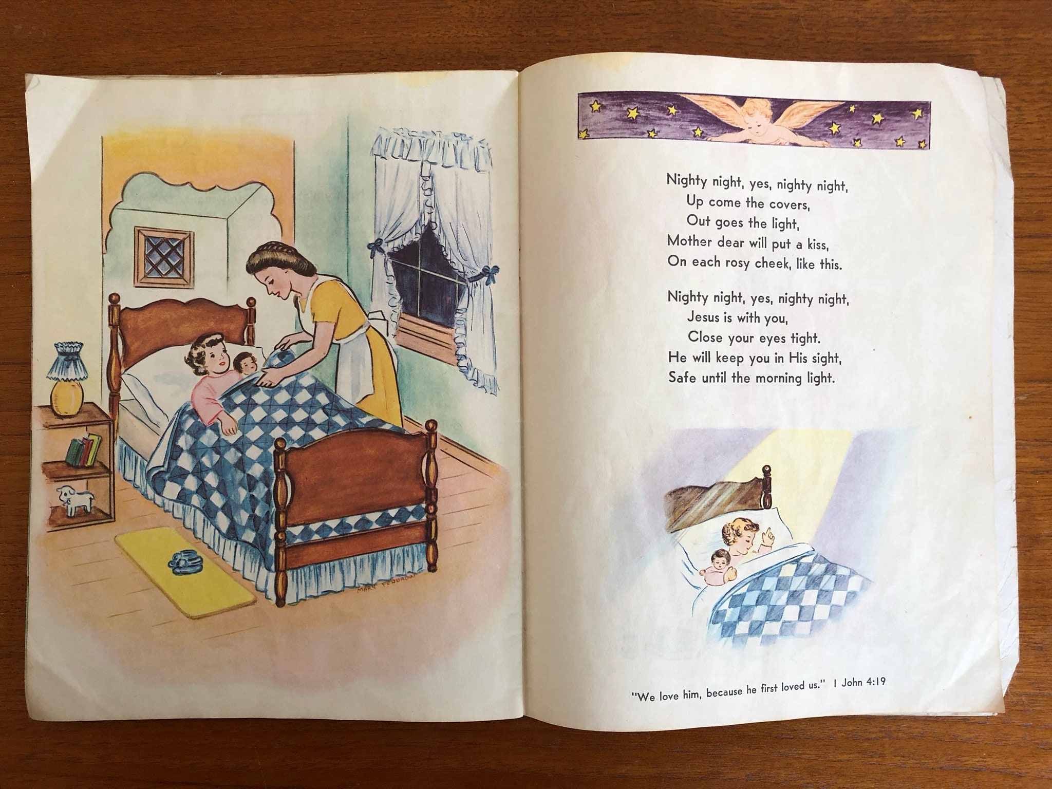 Christian Nursery Rhymes, by Mildred Morningstar, 1947, Illustrated by