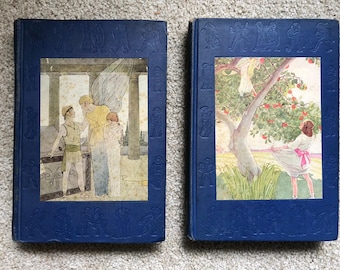 Set of 2 books: Legends and Nursery Rhymes Every Child Should Know, 1906 and 1907, antique hardcover books