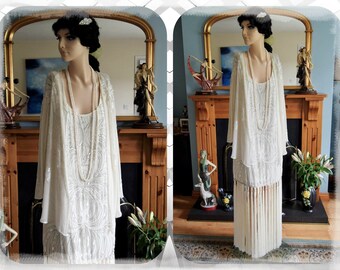 vintage fringe wedding dress