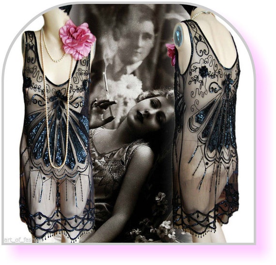 Flapper dress 1920s dress flapper mesh dress 1920… - image 2