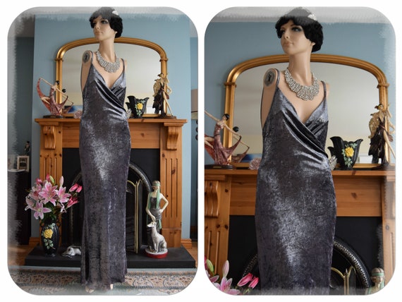 Stunning Vintage Silver 1930's style VelvetEvening