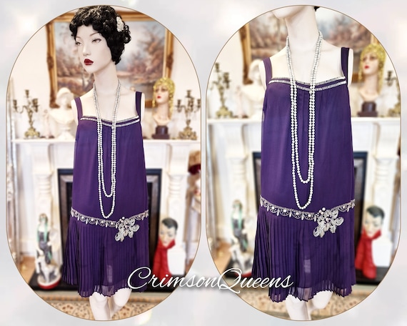 Vintage purple blue oriental Downton Abbey 1920s … - image 3